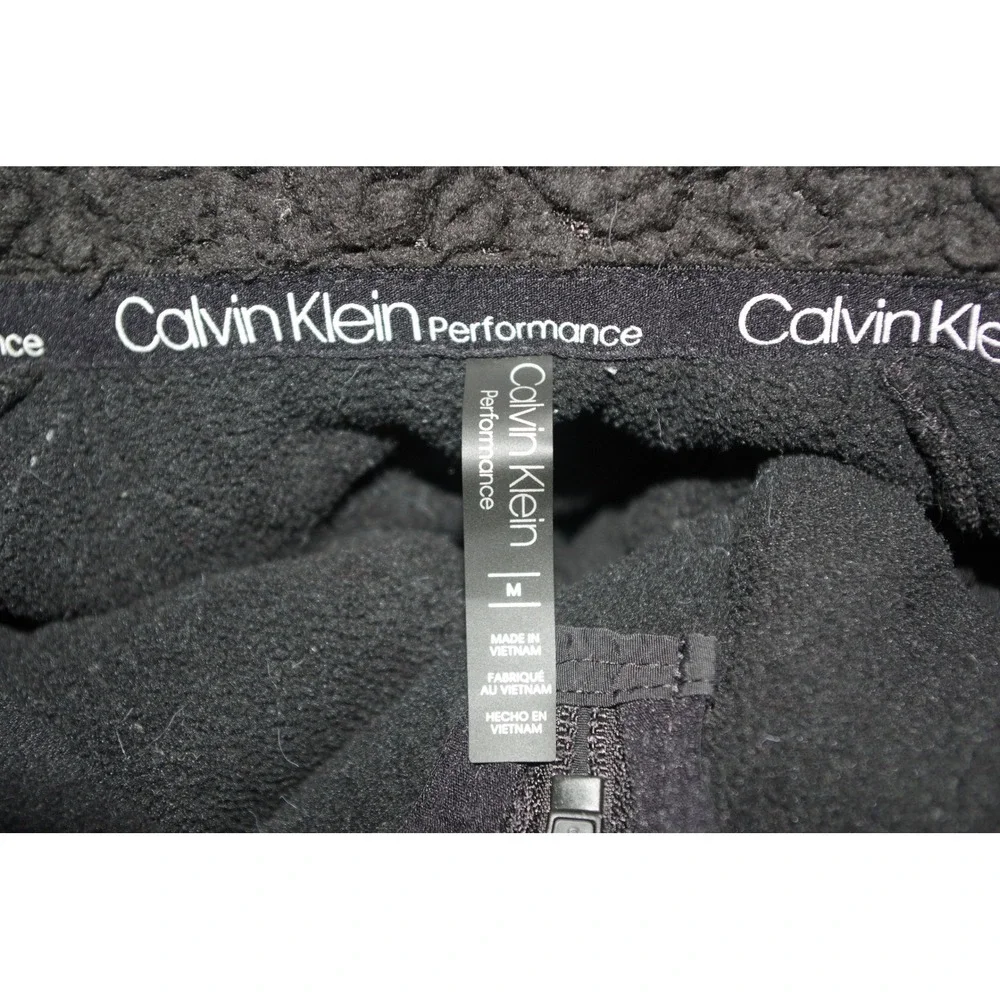 Calvin Klein Performance Women Medium Black Sherpa Fleece Quarter Zip Pullover